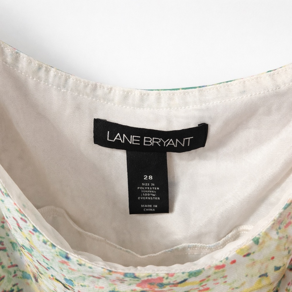 Lane Bryant Multicolor Abstract Blouse Spaghetti Strap - Picture 2 of 4